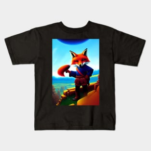 CUTE COMIC BOOK STYLE FOX Kids T-Shirt
